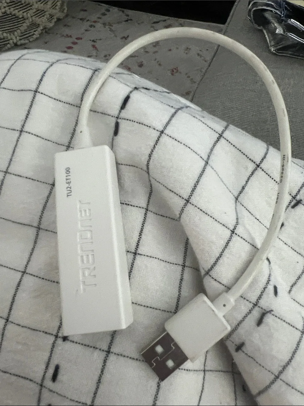 TRENDnet White USB Ethernet Adapter with Short Cable